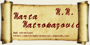 Marta Matropazović vizit kartica